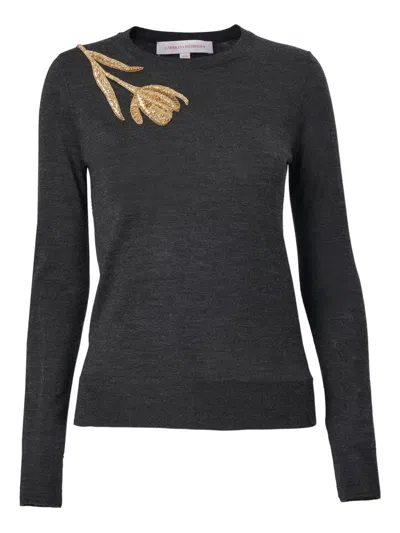 CAROLINA HERRERA TULIP-EMBROIDERED JUMPER