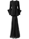 Carolina Herrera Tulle Bow-embellished Jacket In Black
