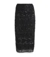 Carolina Herrera Tulle Embellished Midi Skirt In Black
