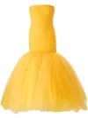 Carolina Herrera Tulle Mermaid Gown In Yellow