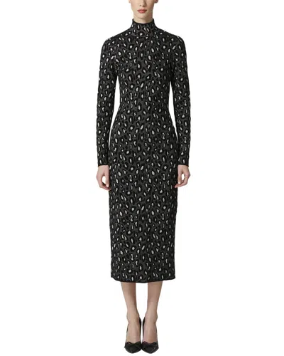 CAROLINA HERRERA CAROLINA HERRERA TURTLENECK COLUMN SILK-BLEND MIDI DRESS
