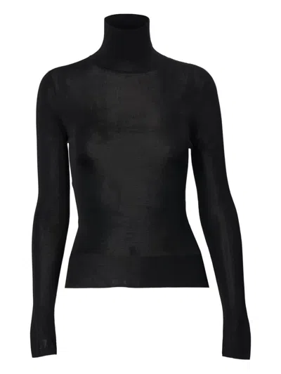 Carolina Herrera Turtleneck Long-sleeve Sweater In Black