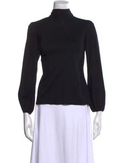 Pre-owned Carolina Herrera Turtleneck Long Sleeve Top In Black
