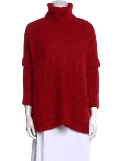 Pre-owned Carolina Herrera Turtleneck Sweater In Red