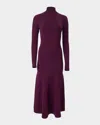 Carolina Herrera Long Sleeve Mock Neck Sweater Dress In Purple