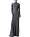 Carolina Herrera Turtleneck Wool Gown In Gray