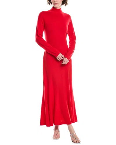 Carolina Herrera Turtleneck Wool Midi Dress In Red