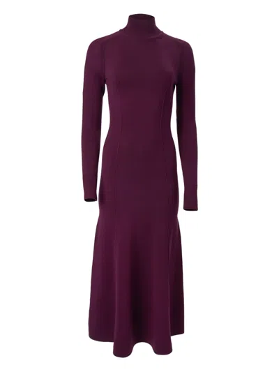 Carolina Herrera Long Sleeve Mock Neck Sweater Dress In Purple