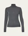Carolina Herrera Turtleneck Wool-silk Sweater In Gray