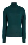Carolina Herrera Turtleneck Wool-silk Sweater In Green