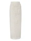 Carolina Herrera Tweed Embellished Skirt In Neutral