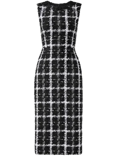 CAROLINA HERRERA TWEED MIDI DRESS