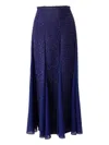 Carolina Herrera Embellished Tweed Midi Skirt In Blue