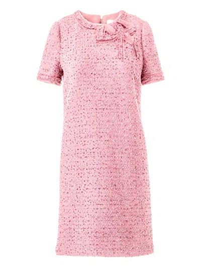 Carolina Herrera Tweed Mini Dress In Pink