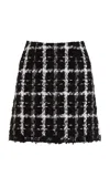 Carolina Herrera Tweed Mini Skirt In Black/white