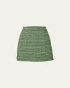 Carolina Herrera Tweed Mini Skirt In Green