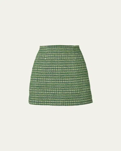 Carolina Herrera Tweed Mini Skirt In Green