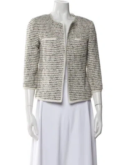 Pre-owned Carolina Herrera Tweed Pattern Evening Jacket In Multi