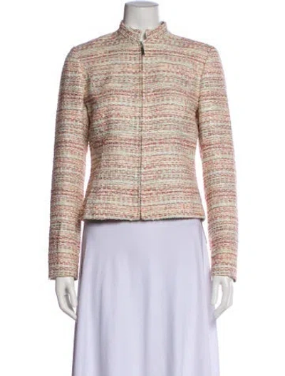 Pre-owned Carolina Herrera Tweed Pattern Evening Jacket In Multi