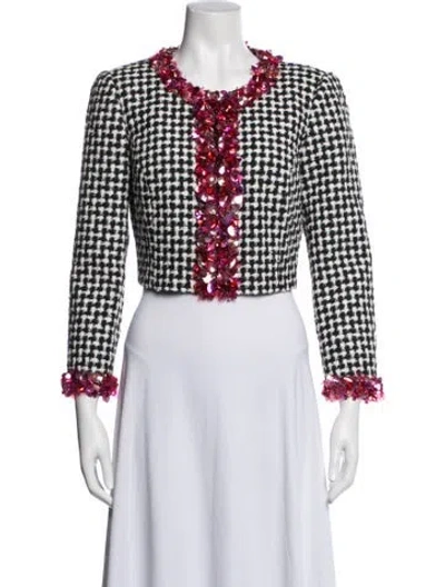 Pre-owned Carolina Herrera Tweed Pattern Jacket In Multi