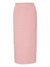 Carolina Herrera Tweed Pencil Midi Skirt In Pink