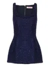 Carolina Herrera Tweed Top In Blue