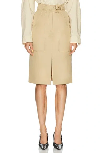 Carolina Herrera Twill Pencil Skirt In Birch