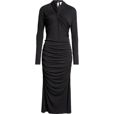 black v neck knit dress 3/4 Sleeve V-Neck Knit Dress, Black main image 0
