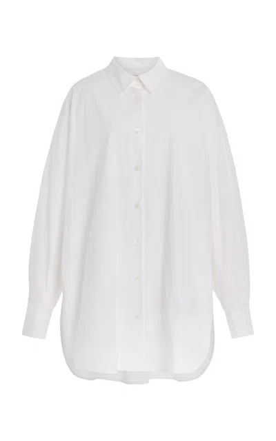 Carolina Herrera Twist-front Stretch-cotton Shirt In White