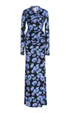 Carolina Herrera Twisted Jersey Gown In Floral