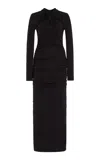 Carolina Herrera Twisted Jersey Maxi Dress In Black