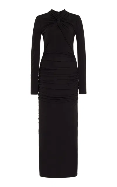 Carolina Herrera Twisted Jersey Maxi Dress In Black