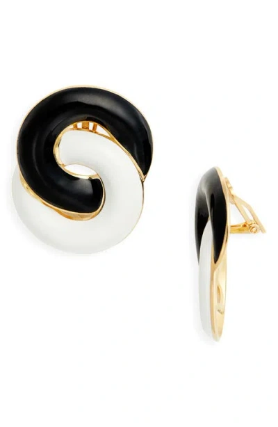 Carolina Herrera Twisted Knot Clip-on Earrings In Black
