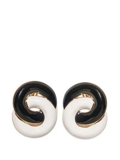 Carolina Herrera Twisted Knot Earrings In White