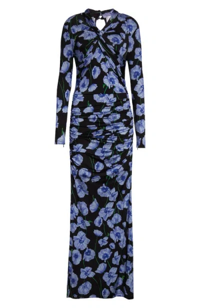 Carolina Herrera Twisted Neckline Long Sleeve Stretch Jersey Gown