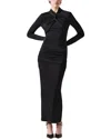 Carolina Herrera Twisted V-neck Dress In Black