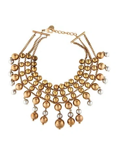 Pre-owned Carolina Herrera Two-tone Multistrand Necklace, 17" In Multicolor