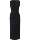 Carolina Herrera Plunging U-neck Sleeveless Midi Dress In Black
