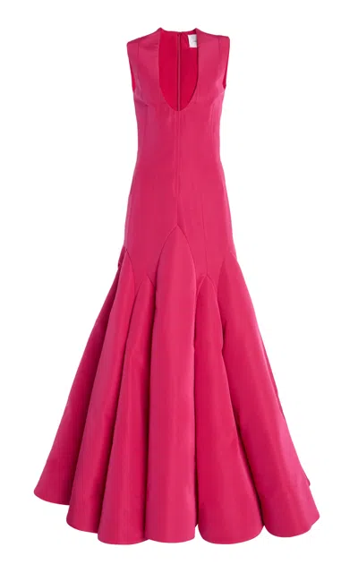 Carolina Herrera U-neck Silk Gown In Pink