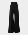 Carolina Herrera Wool-blend Wide-leg Pants In Black