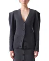 Carolina Herrera V-neck Wool & Cashmere-blend Cardigan In Gray