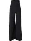 Carolina Herrera Hollywood V-waist Stretch Wool Pants In Black