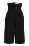 Carolina Herrera V-waist Wool Suiting Shorts In Black