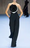 Carolina Herrera V-waist Wool Suiting Wide-leg Pants In Black
