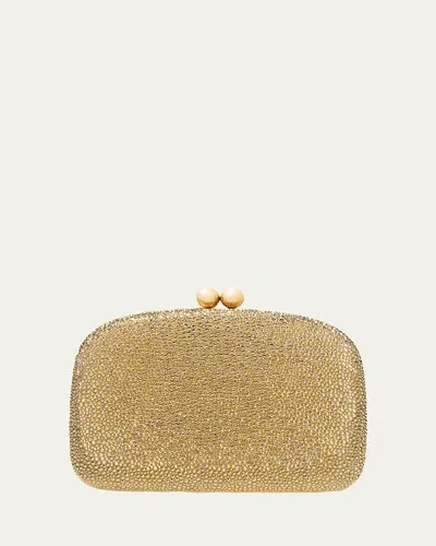 Carolina Herrera Vega Rhinestone Suede Clutch Bag In Pink