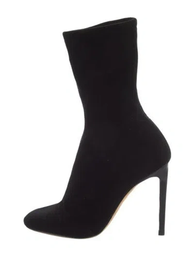 Pre-owned Carolina Herrera Velvet Boots In Black