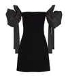 Carolina Herrera Dramatic Bow Silk Mini Dress In Black