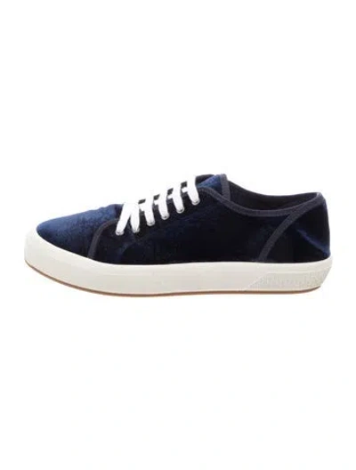 Pre-owned Carolina Herrera Velvet Sneakers In Blue