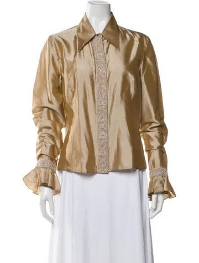 Pre-owned Carolina Herrera Vintage 1990's Blouse In Neutral