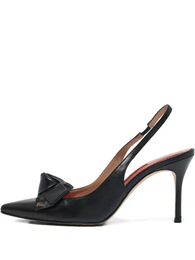 Pre-owned Carolina Herrera Vintage 2024 90mm Slingback Sandals In Black